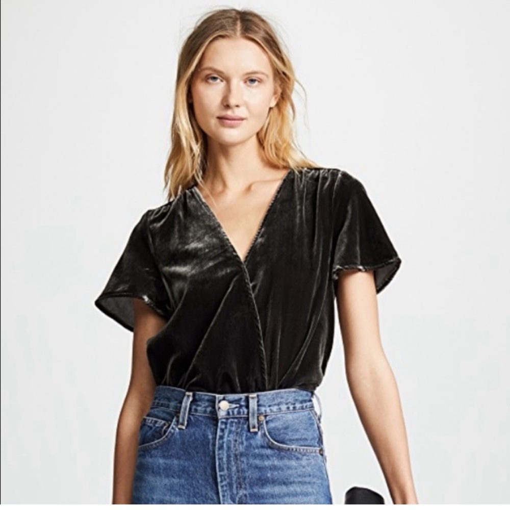 NWT Splendid Faux Wrap Velvet Top $108